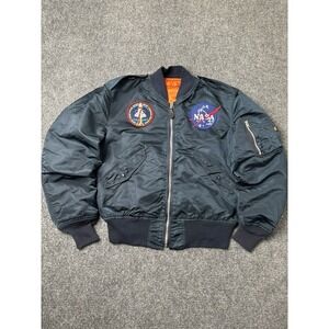 Mens Alpha Industries MA-1 NASA Flight Bomber Jacket, Size Large